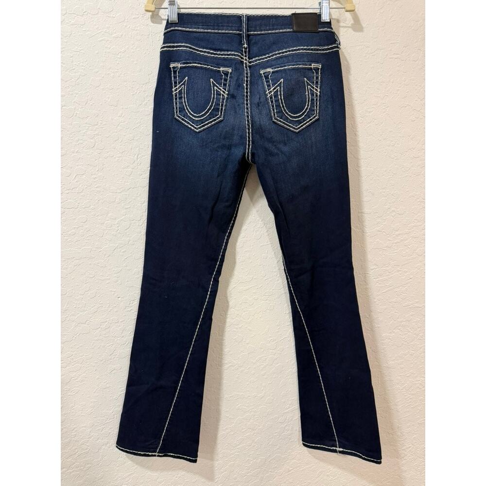 True Religion Becca Mid Rise Bootcut Dark Wash Jeans Size 28 Made in USA